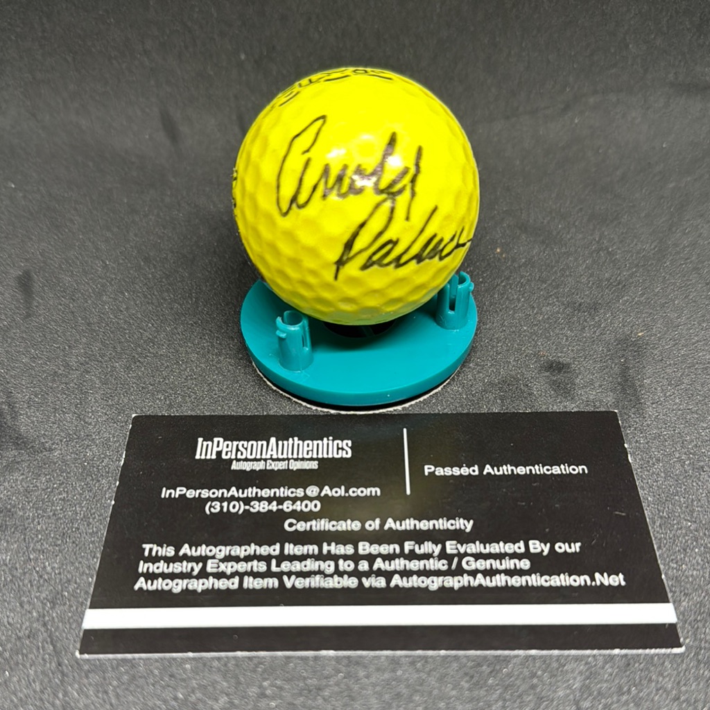 Signed Yellow Golf Ball With Stand